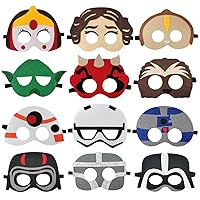 12pcs Party Masks, Galaxy Wars Theme Party Supplies, Boy and Girl Birthday Party Dress up Props