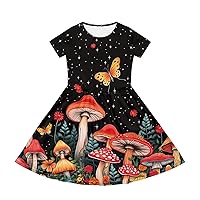 FOR U DESIGNS Girls Dress Size 2-14 Short Sleeve Casual Athletic Dance Dresses Summer Crewneck Knee Length Dress