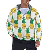 Cute Pineapple Mens Jacket Coats Zip Up Hoodies Warm Sweatshirt for Outdoor Adventure