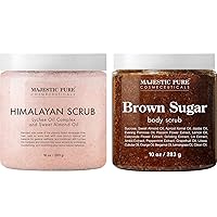 Himalayan Body Scrub and Brown Sugar Scrub Bundle – Exfoliating Salt Scrub and Moisturizing Scrub Combo