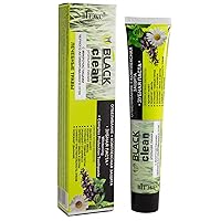 & Vitex Black Clean Toothpaste for Whitening and Complex Protection with Black Activated Carbon, Chamomile, Sage, Mint Extracts, 85 g