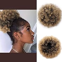 AISI QUEENS Afro Puff Drawstring Ponytail Extension for Black Women Afro Puff Bun Extension Short Afro Kinkys Updo Hairpieces for Black Women(6inch,T27)