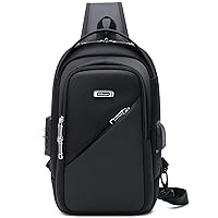 Crossbody Sling Backpacks Sling Bag for Men Women, Shoulder Backpack Chest Bags with USB Charger Port