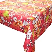 Cotton Tropical Hawaiian Floral Print Tablecloth Table Decor Theme Party Events Venue Decor (58