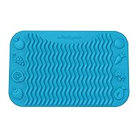 The First Years SenseAbles Finger Foods Placemat – Silicone Feeding Mat for Baby High Chairs or Table - Dishwasher Safe – Blue