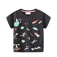 Boys Camouflage Shirts Toddler Boys' Kids Luminous Astronaut Planet and Spaceship Short Sleeve T Toddler Muscle