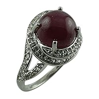 Carillon Ruby Gf Round Shape 3.35 Carat Natural Earth Mined Gemstone 925 Sterling Silver Ring Unique Jewelry for Women & Men