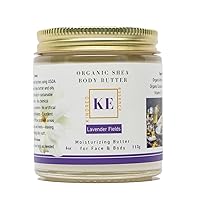 Kindred Essence Handmade Natural Organic Skin Softening Shea Body Butter - Lavender Fields, 4 oz Jar