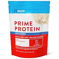 Equip Foods Prime Protein - Grass Fed Beef Protein Powder Isolate - Paleo and Keto Friendly, Gluten Free Carnivore Protein Powder - Unflavored, 1.39 Pounds - Helps Build and Repair Tissue
