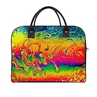 Fantasy Color Neon Large Crossbody Bag Laptop Bags Shoulder Handbags Tote with Strap for Travel Office