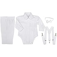 Baby Boys Suspender Christening 4 Piece Outfits