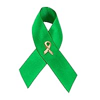 Green Ribbon Awareness Pins - Wholesale Pack Pins for Cerebral Palsy, Glaucoma, Mental Health, Bipolar Disorder, Organ Donation, Liver Cancer- Perfect for Gift-Giving and Fundraising