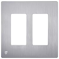 ENERLITES Elite Series Screwless Decorator Wall Plate Child Safe Outlet Cover, Gloss Finish, Size 2-Gang 4.68