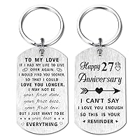 Anniversary Keychain Gifts for Him Her Men Women, Happy Wedding Anniversary for Husband Wife