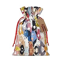 MyPiky Colorful Cartoon Horses Print Christmas Gift Bags,Gift Wrap Bags 4.7x6.9 Small Storage Bag For Thanksgiving Party
