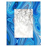Colorful Psychedelic Artistic Abstract 5x7 inch Picture Frame for Wall Hanging or Tabletop Poster Frame Display, Square Wood Wall Gallery Photo Frame, St. Patrick's Day Gift