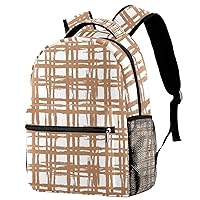 Plaid Durable Laptops Backpack Computer Bag for Women & Men Fit Notebook Tablet