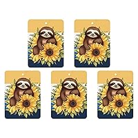 Car Air Fresheners 6 Pcs Hanging Air Freshener for Car Cartoon Sloth Sitting on Sunflower Aromatherapy Tablets Hanging Fragrance Scented Card for Car Rearview Mirror Accessories Scented Fresheners for