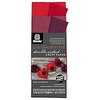 Lia Griffith Double Sided Crepe Paper Folds Roll, 6.7-Square Feet, Sangria and Aubergine, Cherry and Raspberry