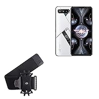 BoxWave Holster Compatible with ASUS ROG Phone 5 Ultimate - ActiveStretch Sport Armband, Adjustable Armband for Workout and Running - Jet Black