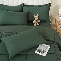 DOWNCOOL King Size Comforter Set, 7Pcs Bedding Comforter Sets Sage Green, All Season Down Alternative Bedding Comforter Sets with Comforter, Flat Sheet, Fitted Sheet, 2 Pillow Shams & 2 Pillowcases