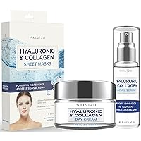 Hyaluronic & Collagen Beauty Value Set - Serum, Moisturizer & Face Masks