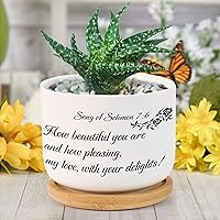 How Beautiful You are and How My Love with Your Delights Ceramic Planter Happy Mother's Day Planters for Indoor Plants with Drainage Holes and Saucers Succulent Planters for Garden