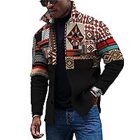 Mens Jacket,Button Down Biker Coat Print Jackets Travel Regular Fit Parka Lapel Sport Sweatshirt Big & Tall Shirt