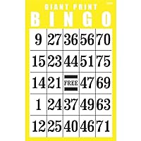 Giant Print Bingo Card- Yellow