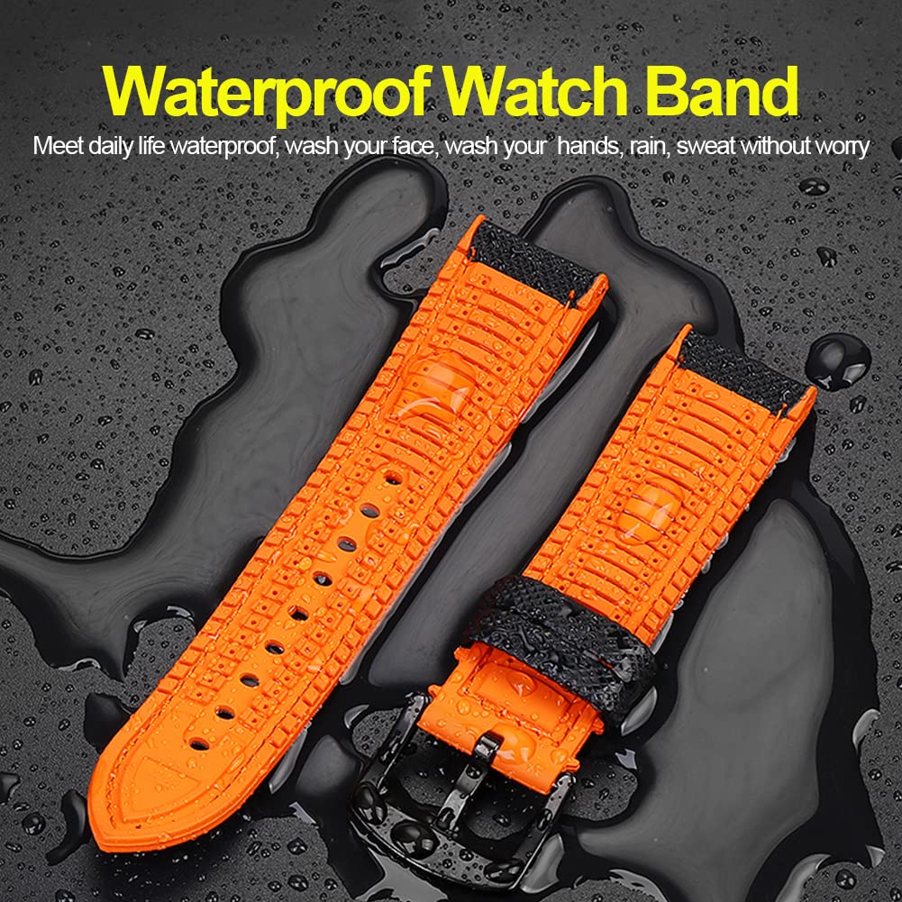 Watchdives Nylon Rubber Bottom Watch Straps Canvas Men Watch Band Breathable Waterproof Replacement Bands 20mm 22mm