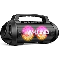 W-KING Portable Speaker, 120W Peak 70W RMS Bluetooth Speaker Wireless Loud IPX6 Waterproof Bluetooth Speakers with Subwoofer/Bass Boost/Hi-Fi Stereo/42H/Powerbank/MIC in, Party Large Outdoor Boombox
