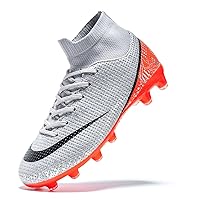 Boys Girls Soccer Cleats Kids Football Shoes High Top Training Youth Football Cleats Outdoor Soccer Shoes