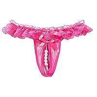 Women Sexy Lace Open Crotch Low Waist Panties Crochet Crotchless Briefs See Through Underpants Sheer Thongs Lingerie