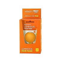 Andalou Naturals Instant Luminous Turmeric and Gold Clay Mask Pod, Single Face Mask, 0.28 Ounce (Pack of 6)