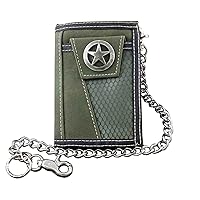 Mens Boys Trifold Star Wallet Coins Purse With Jeans Pants Chain Gift L18