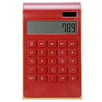 Study Math Calculation Financial Supplies,Solar Power Calculator, Portable 10 Digits Ultra Thin Calculator with LCD Display for Office Business School Campus Home(red), Solar Power Calculator, S