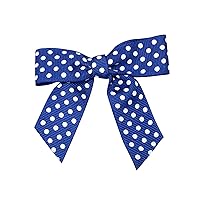 Reliant Ribbon Grosgrain Dot Twist Tie Bows - Large Bows, 7/8 Inch X 100 Pieces, Royal