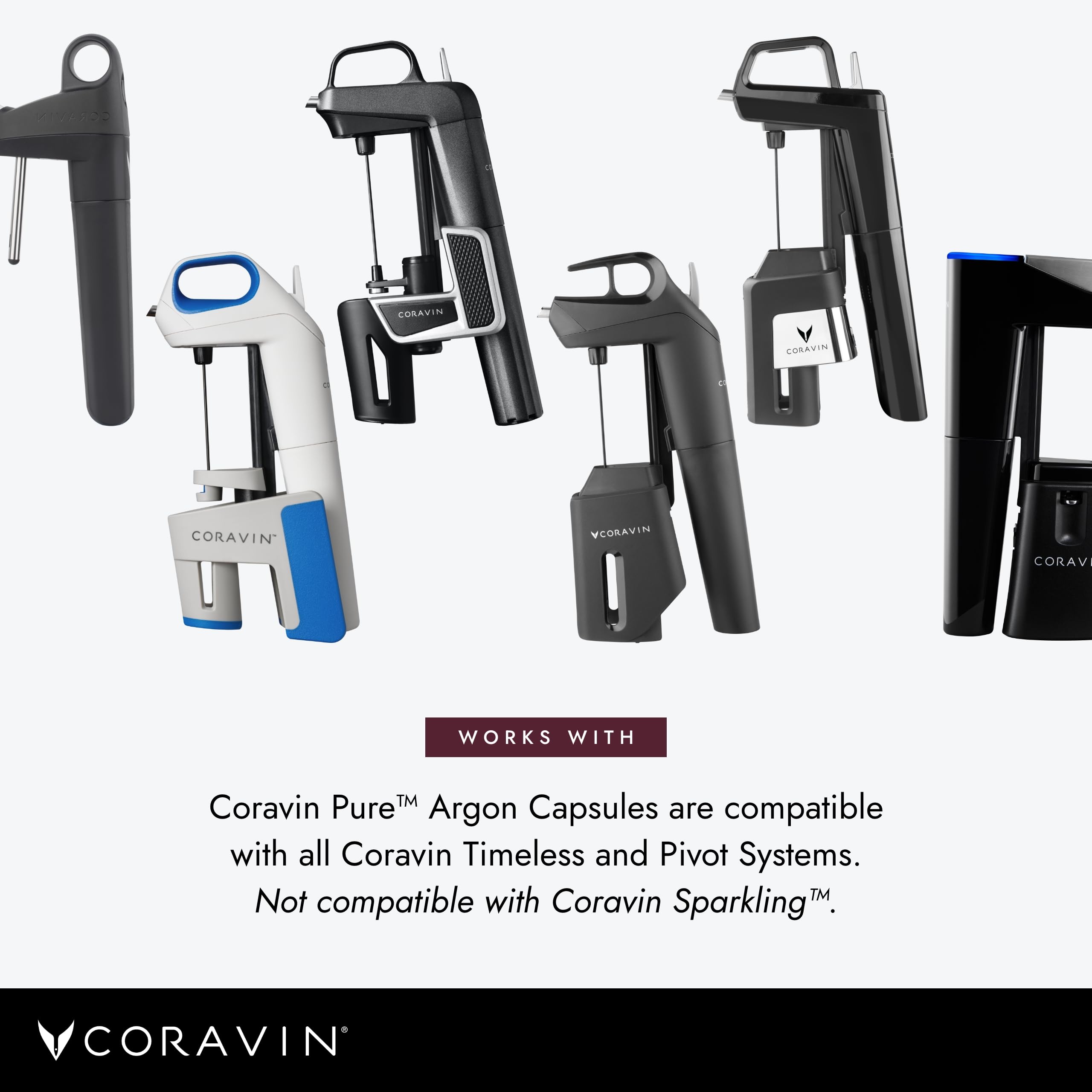 Coravin Pure Argon Capsules - 6 Pack - Preserve Wine for Years - For Coravin Timeless and Pivot Preservation System - Wine Gas Cartridges - For Red Wines, White Wines & More - Coravin Gas Capsules