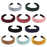 10 Pcs Headbands, Wide Knotted Fashion Turban Headbands Hair Hoops Accessories for Women and Girls