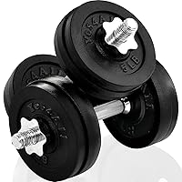 Adjustable Dumbbell Set with Weight Plates/Connector - Exercise & Workout Equipment - Size Options 40lbs to 200lbs