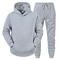 Unisex Jogger Sweatsuit Casual 2 Piece Tracksuit Pants Set Long Sleeve Pullover Hoodie Jogging Suit for Men and Women