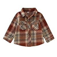 Tall Lightweight Jacket Coat Jacket Plaid Long Sleeve Kids Turn Down Collar Button Tops Kids Coats Boys Winter