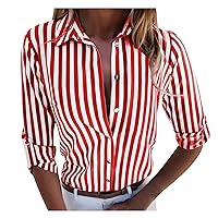 Easter Blouse Womens V Neck Shirts Simple Button Down Casual Work Plain Tops