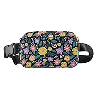 Tropical Hello Summer Time Leaves Fanny Packs for Women Men Belt Bag with Adjustable Strap Fashion Waist Packs Crossbody Bag Waist Pouch for Travel Workout