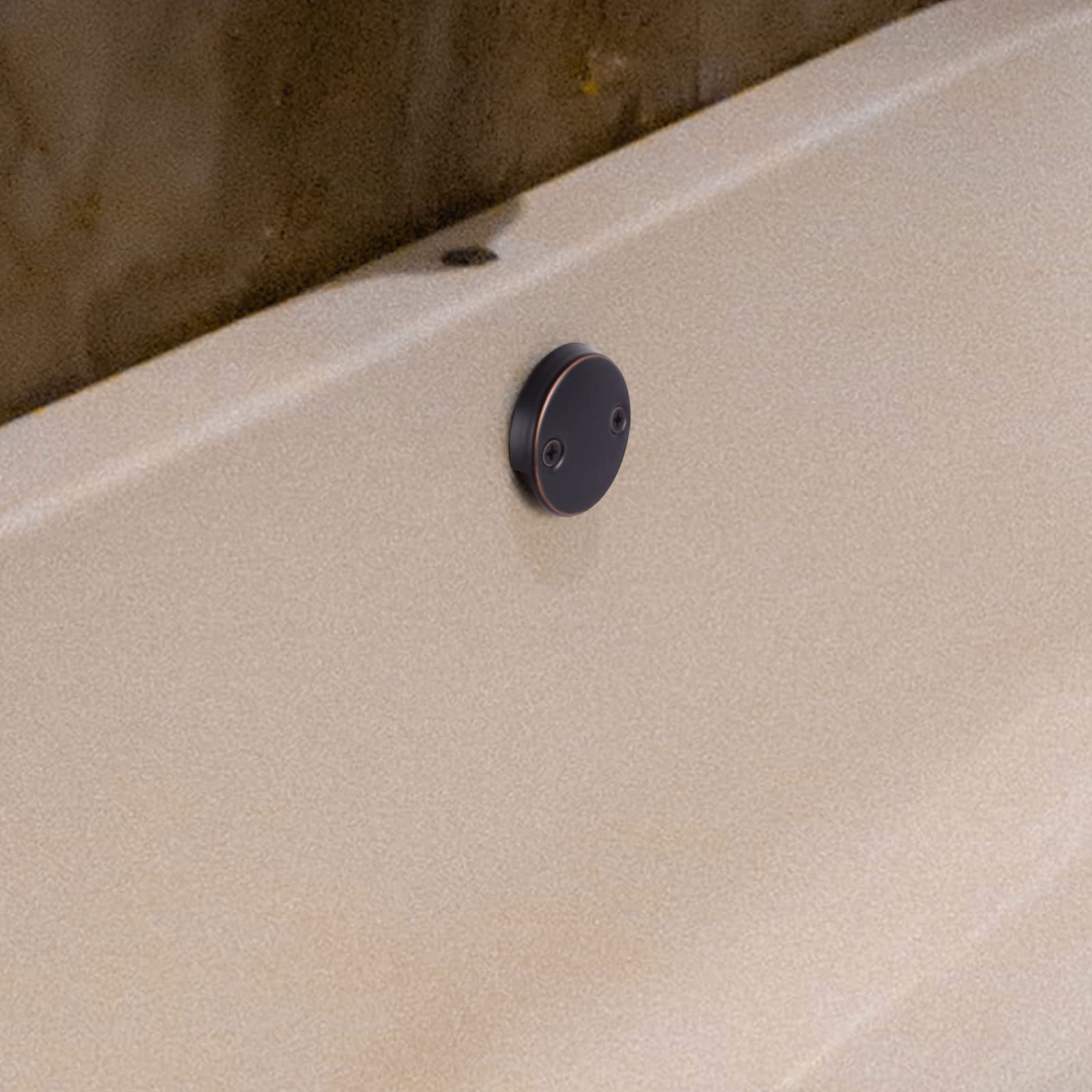 Tip Toe Bathtub Drain Conversion Kit Assembly, Tub Drain Plug Trim Set Bath Tub Drain Stopper with Two-Hole Overflow Faceplate (Oil Rubbed Bronze)
