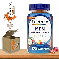 Centrum Multi Gummies Men's Gummy Vitamins, Multivitamin Supplement for Men, Assorted Fruit, 170 Count + Includes Venanciosfridge Sticker