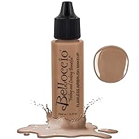 Belloccio's Professional Cosmetic Airbrush Makeup Foundation 1/2oz Bottle: Latte- Medium with Golden, Peachy Undertones