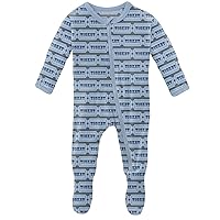 KicKee Print Footies with Zipper, Super Soft One-Piece Jammies, Sleepwear for Babies and Kids, Fall 2