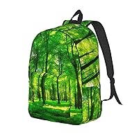 Canvas Backpack For Women Men Laptop Backpack Forest Travel Daypack Lightweight Casual Backpack