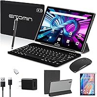 Tablet 2024 Newest Android 13 Tablet,10 inch Tablet,2in1Tablet with Keyboard,Octa-Core tablet,64GBROM+1TB Expand,4G Cellular,2 Sim Slots,1080P,13MPCamera,2.4GWiFi Tablet GPS/BT/GMS/Mouse/Case Black
